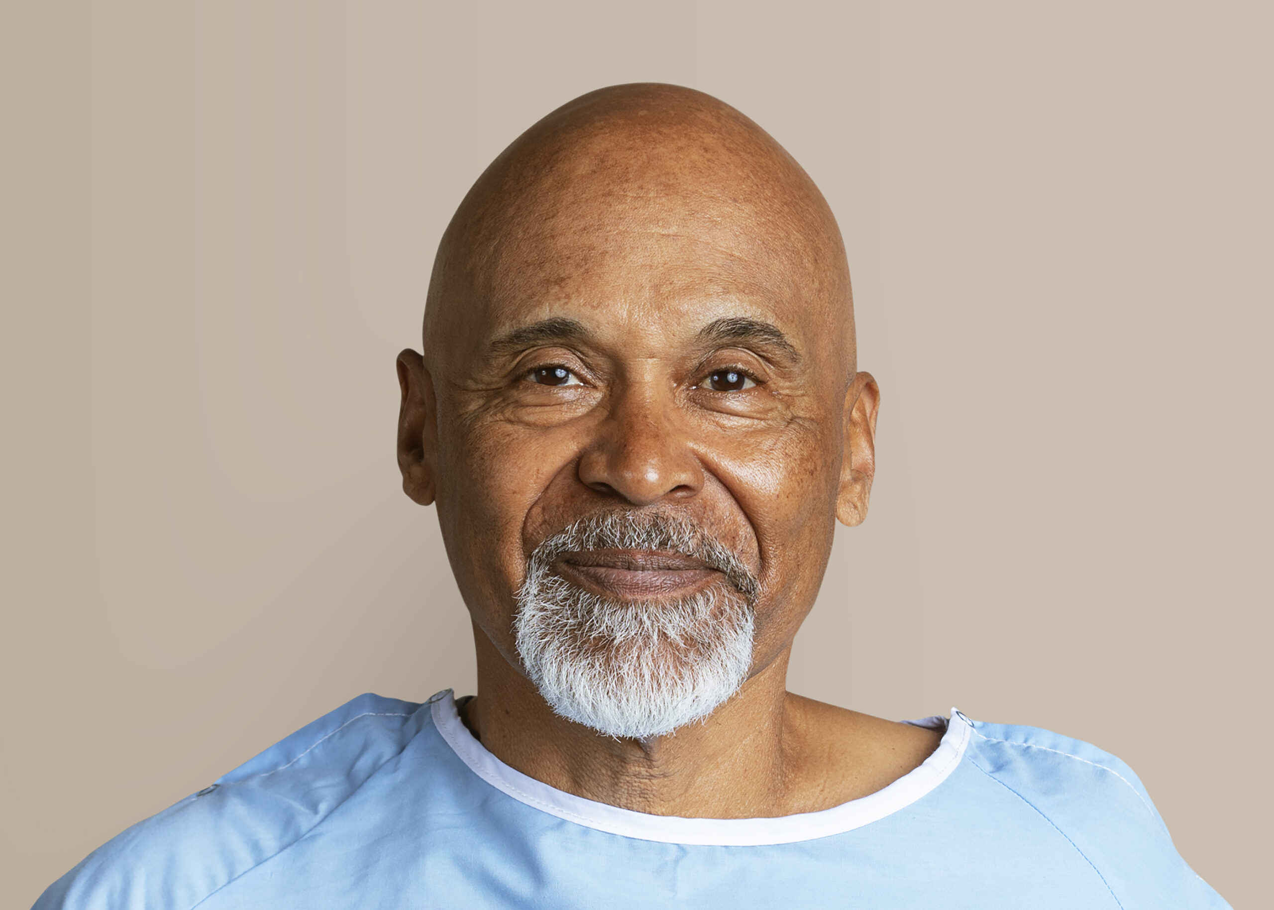 Senior man hospital patient, cured from Covid-19